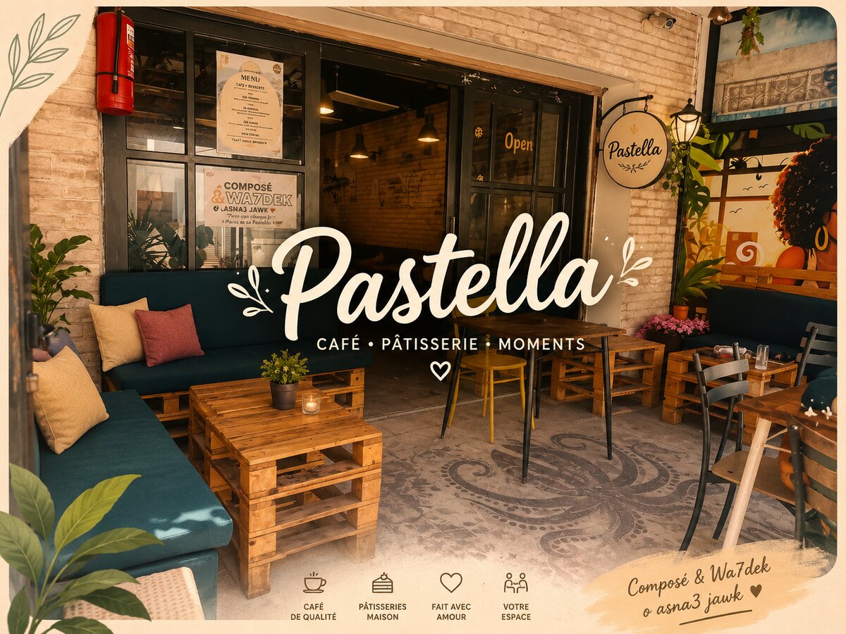 Façade et terrasse du café-pâtisserie Pastella conçu par LANCI 360